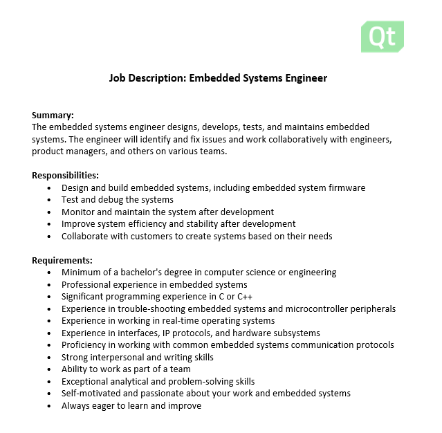 embedded c engineer