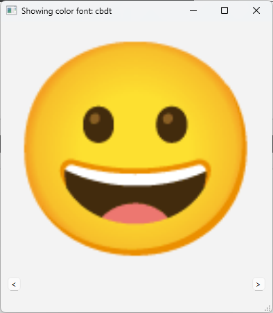 Large color emoji from Noto Color Emoji, cbdt format