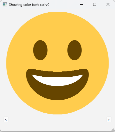 Large color emoji from Twemoji, colrv0 format