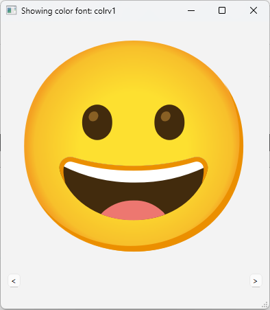 Large color emoji from Noto Color Emoji, colrv1 format