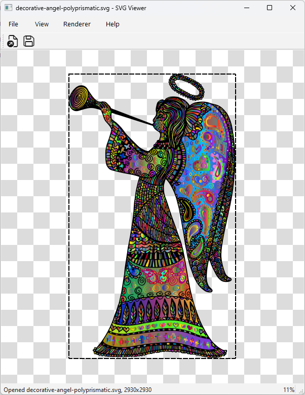 Decorative Angel Polyprismatic Pattern by OpenClipart rendered with Qt SVG